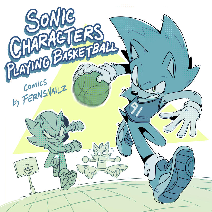 Sonic Characters Playing Basketball by Fernsnailz