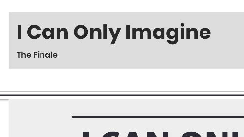 I Can Only Imagine: The Finale An OC & Canon Character Zine